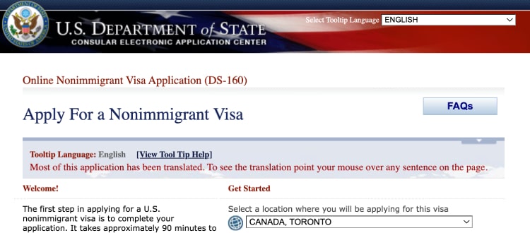 DS-160 TN visa