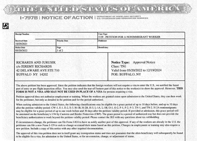 Navigating TN Visa Challenges A Case Study of Successful I797B