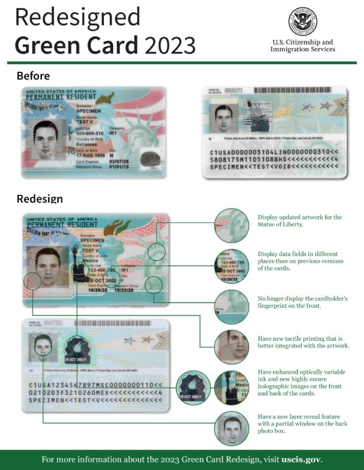 USCIS UPDATE – USCIS Redesigns Green Card and EAD Card