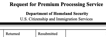 What immigration categories qualify for USCIS Form I-907 premium processing?