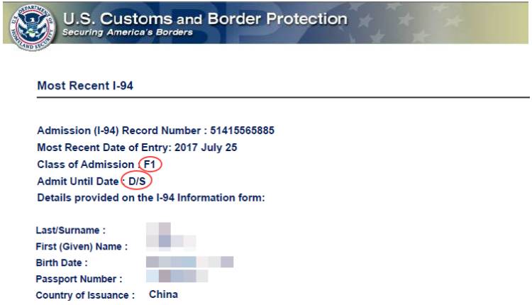 “D/S” Notation on Your I-94 Form: Duration of Status