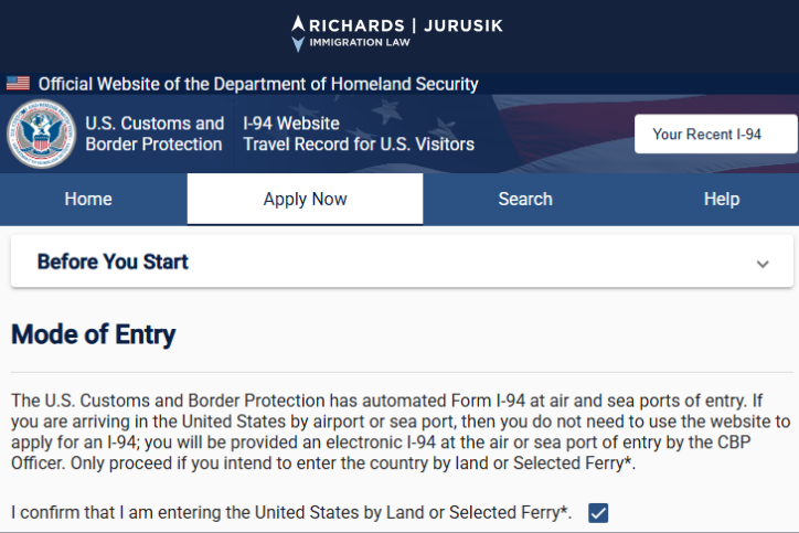 Advance I-94s for Canadians and U.S. Alien Registration